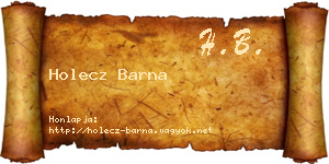 Holecz Barna névjegykártya